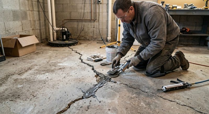 Cracked Basement Floor Repair in Westmoreland County, PA