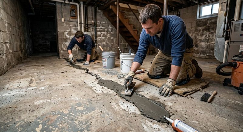 Cracked Basement Floor Repair in Westmoreland County, PA